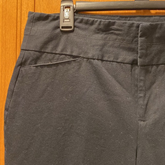 Elle Black High Rise Cotton Stretch Cropped Dress Pants Size 12 - Picture 2 of 8